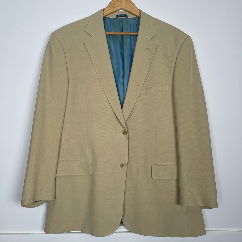 Men’s Classic Light Tan 100% Silk Blazer